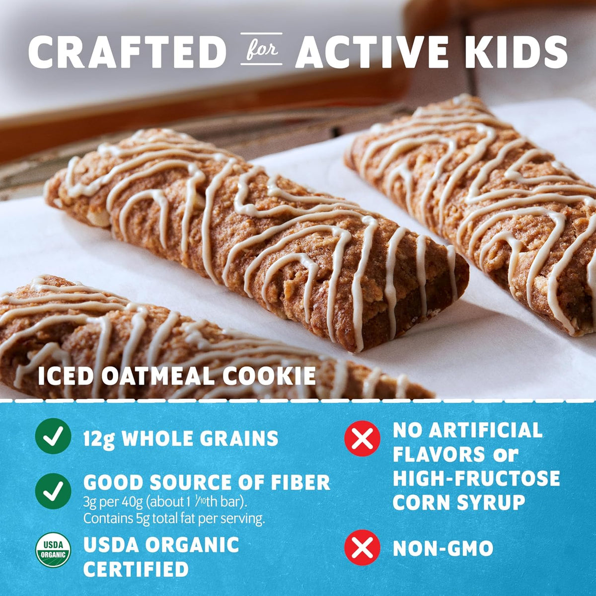 zbar iced oatmeal cookie soft-baked energy snack bars non-gmo usda organic granola bars 24 pack