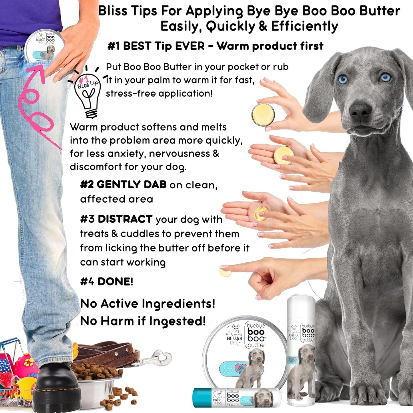 The Blissful Dog 1 oz TIN Weimaraner Booboo Butter