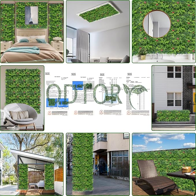 ODTORY Artificial Grass Wall Backdrop Panels Roll: 40X120 in UV-Anti Greenery