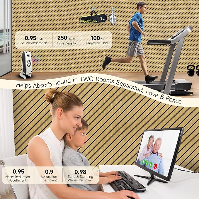 Art Acoustic Panels for Wall, 5 Pack Sound Absorbing Panels, 47.2” x 23.6”