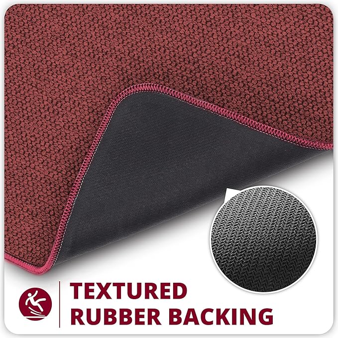 Christmas Toilet Rugs U Shaped Bathroom Rug,Machine Washable Non Slip Quick Dry Super Absorbent Ultra Thin Toilet Mats for Bathroom Toilet.Red,1'8"x2'(20x24inch)