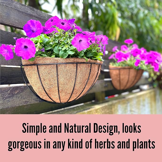 LaLaGreen Wall Hanging Planters, 2 Pack, 12 Inch Wall Mounted Flower Baskets