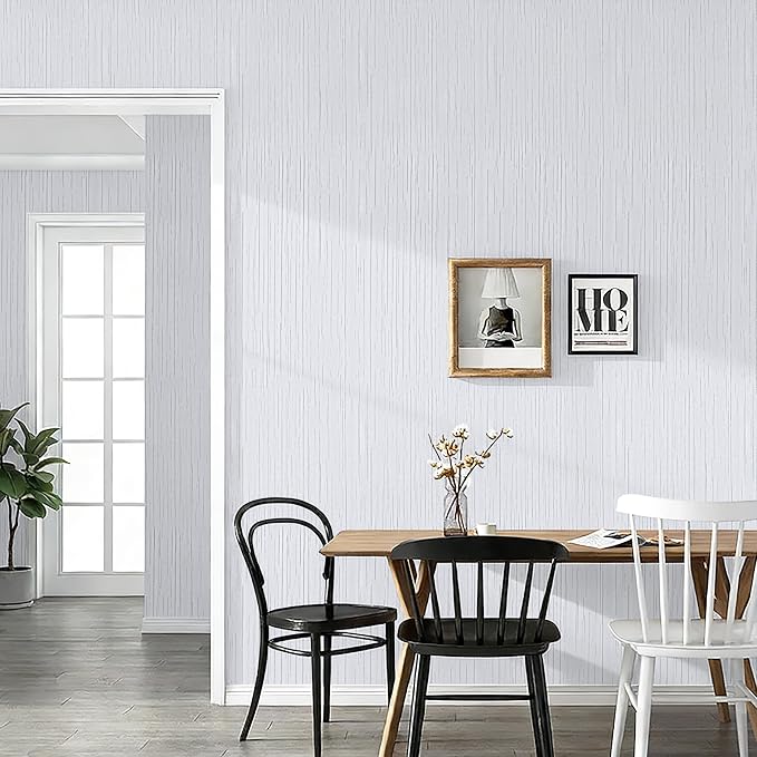White Grasscloth Wallpaper Peel and Stick Textured Wallpaper