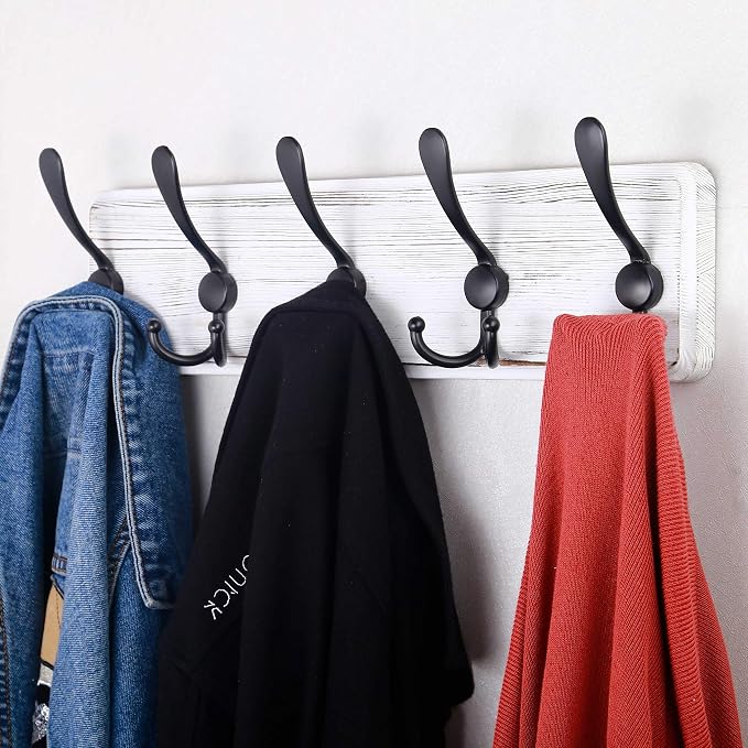 SKOLOO Rustic Wall Mounted Coat Rack: 16" Stud Spacing, Pine Real Wood Plank