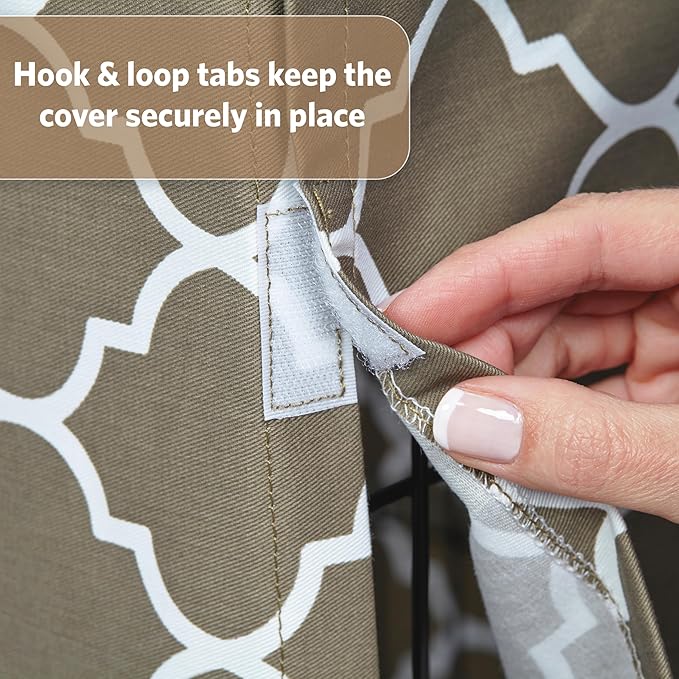 MidWest Homes for Pets Large Dog Crate Cover with Teflon Fabric Protector, Poly-Cotton Privacy Kennel Cover Fits Most 42-inch Crates, Brown Designer Print, Washable, Reduces Barking, CVR42T-BR