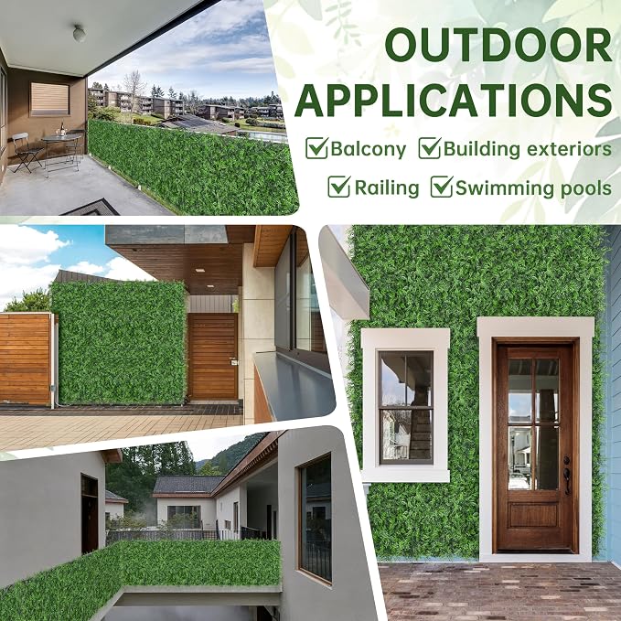 Artificial Green Wall Panels: 40"x120" Boxwood Hedge Green Wall Decor Backdrop