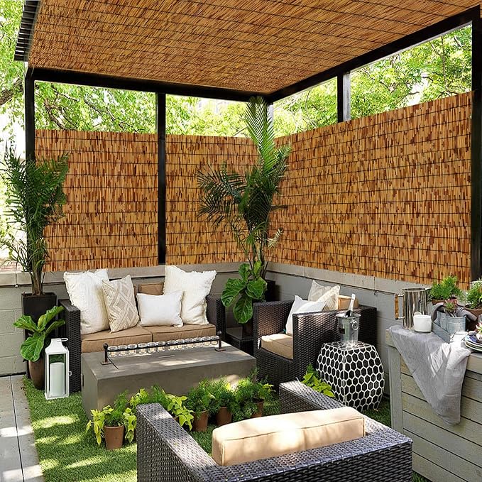 Bamboo Fence, Reed Fencing 4Feet High Bamboo Privacy Screen Outdoor