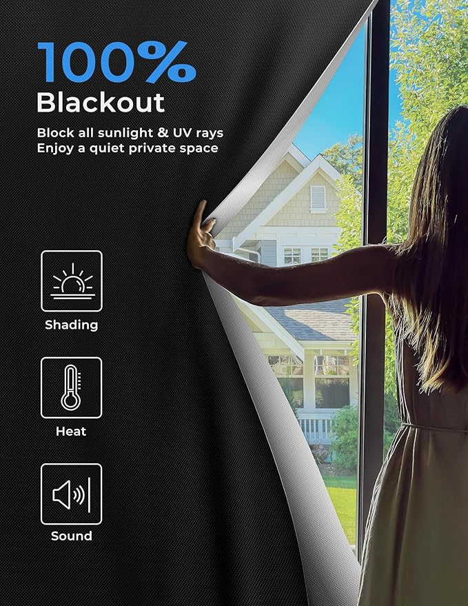 Sumobaby Blackout Curtains for Bedroom Portable 32"x54", No Drill Blackout