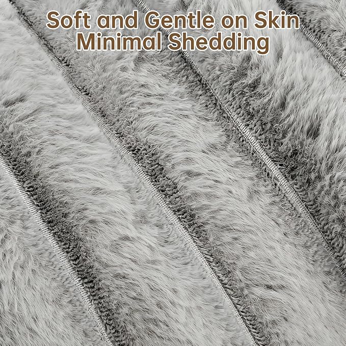 Donut Dog and Cat Bed, Luxurious Comfortable Faux Rabbit Fur Pet Beds, Round Anti-Anxiety Calming Puppy Kitten Bed with Anti-Slip Bottom for Small Medium Dogs & Cats(31", Grey)