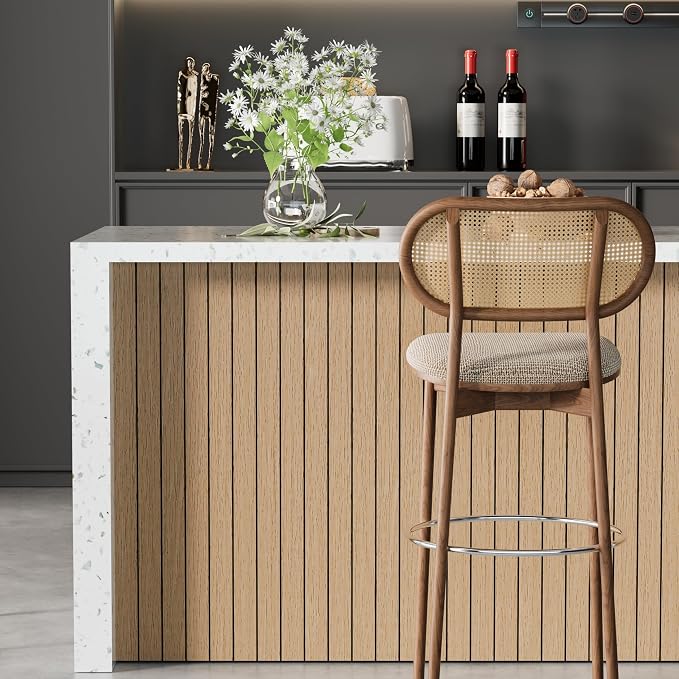 Arthome Peel and Stick Slat Wall Panels 15.7 "x240, Self-Adhesive PVC Wood