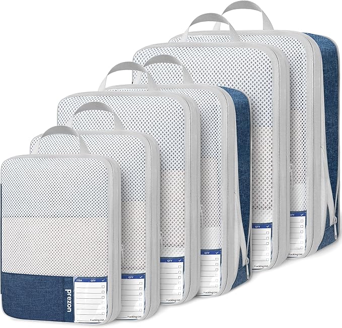8 Set/6 Set/4 Set Compression Packing Cubes for Travel, Lightweight Vacation Travel Essentials, Travel Accessories for Suitcase Organizer Bags Set, Durable Luggage Organizer
