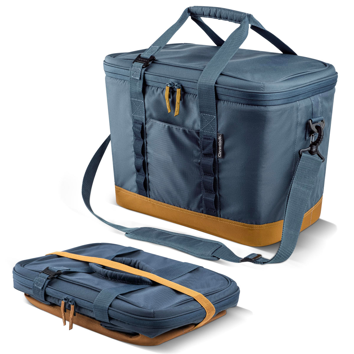 CleverMade Collapsible Insulated Cooler Bag – Leakproof Soft Cooler for Beach, Travel, Car – Bottle Opener