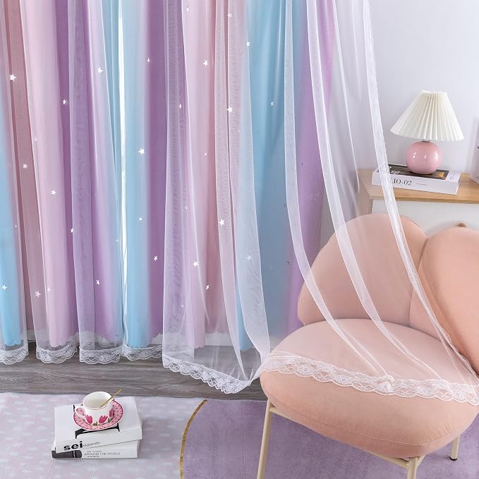 XiDi Purple Curtains for Bedroom, Curtain for Kids Room