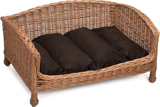 Handmade Wicker Dog Sofa Bed Basket (Medium)