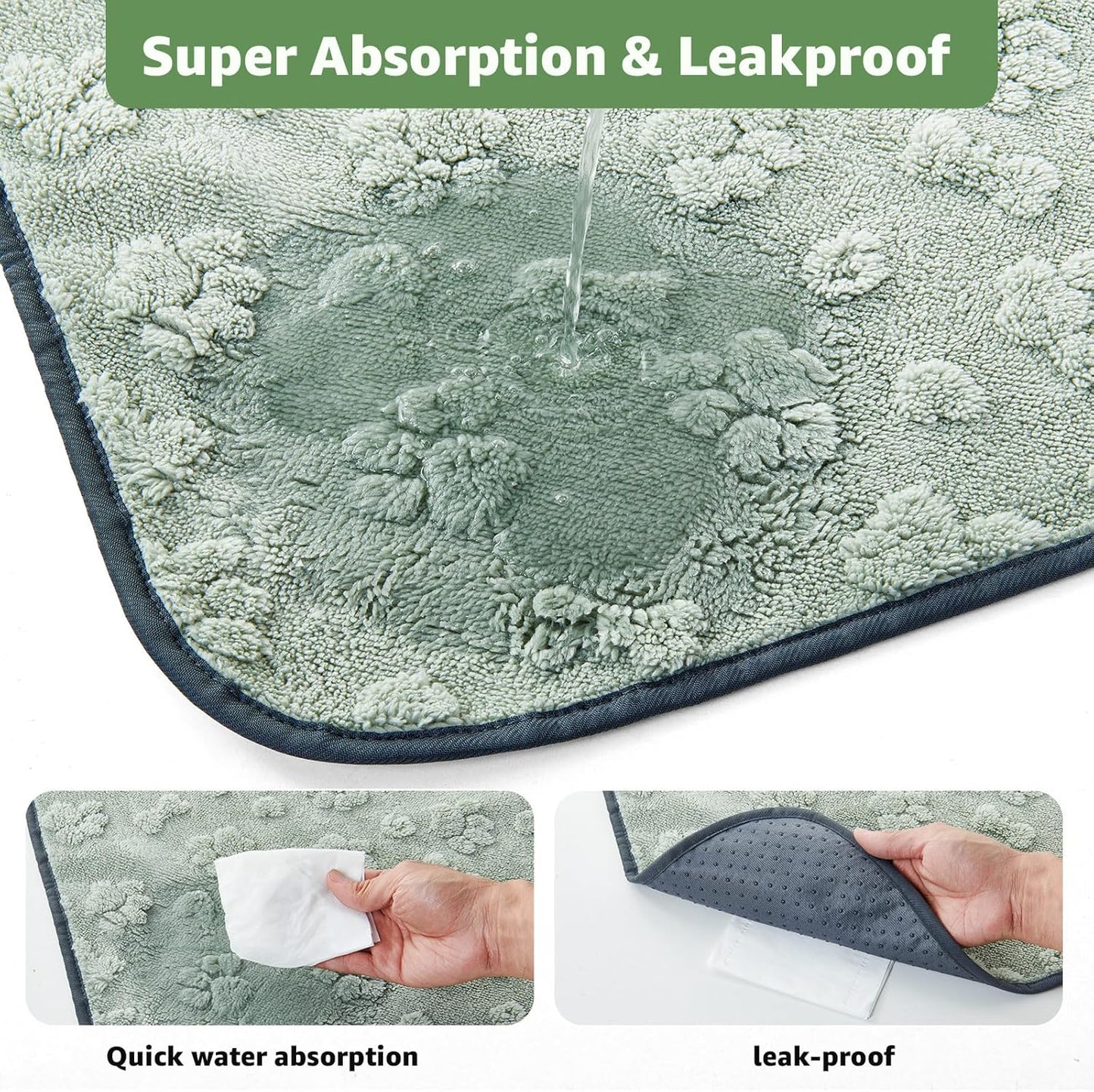 LOOBANI Washable Pee Pads for Dogs: 2 Pack Super Absorbent Reusable Puppy Pads, Leakproof and Waterproof Dog Training Pads Whelping Pads for Potty, Floor, Crate, Couch Bed and Travel, 18"x24"