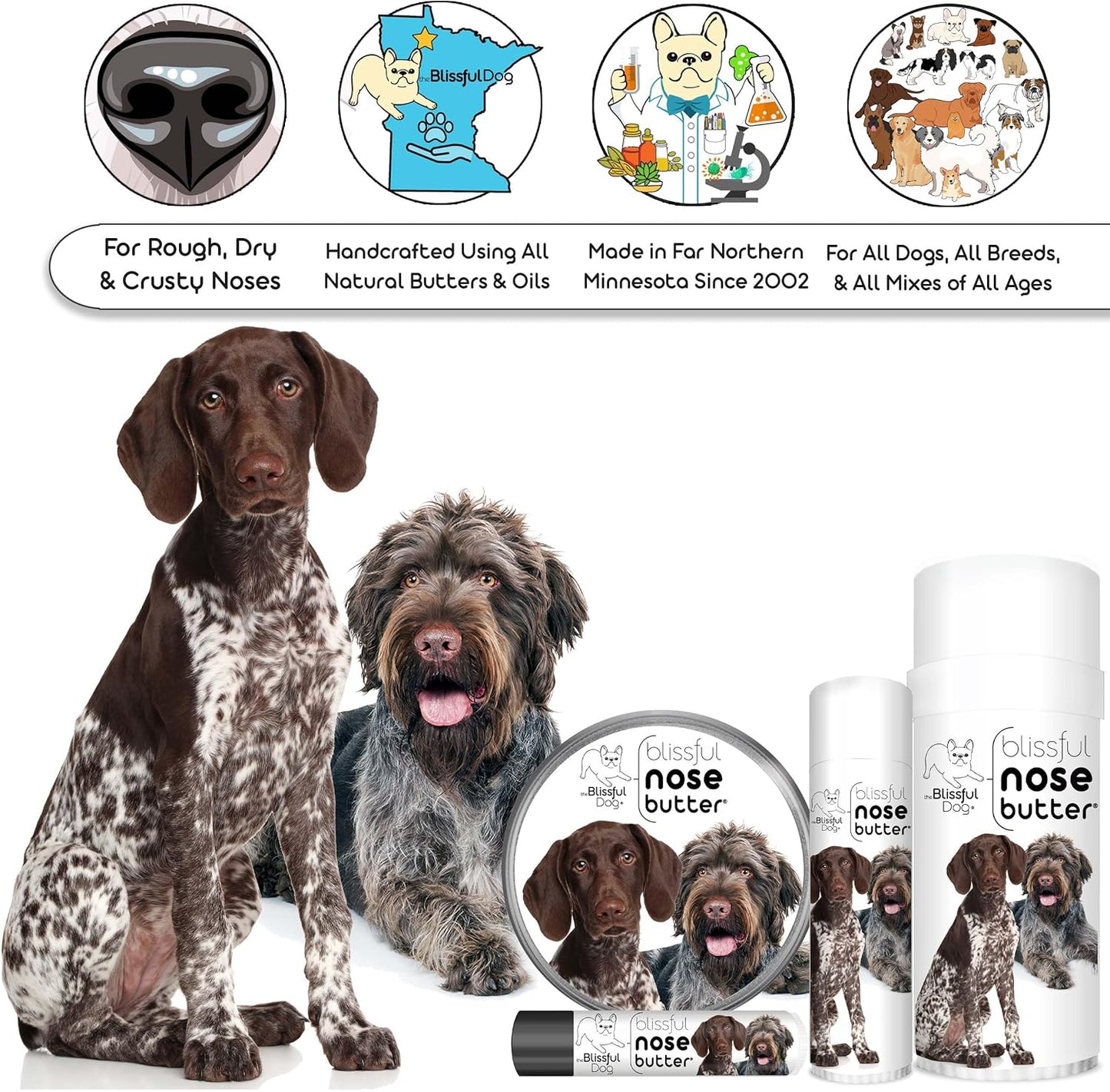 The Blissful Dog German Shorthaired Pointer Unscented Nose Butter, 0.15 Ounce