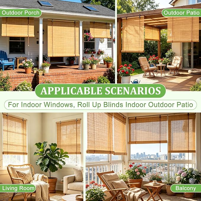Bamboo Blinds 42x72 inch Bamboo Roman Shades