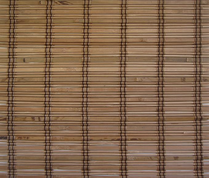 Cordless Woven Wood Roman Shades, 69W x 60H, Ashbury Camel, Sizes 20-72 Wide