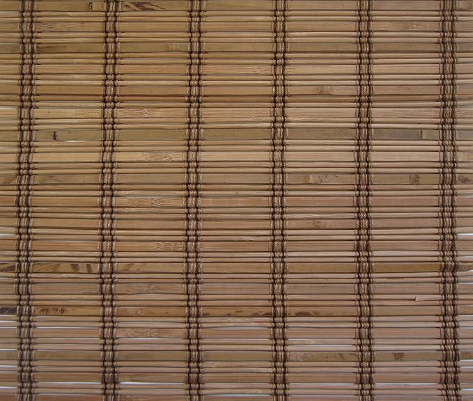 Cordless Woven Wood Roman Shades, 40W x 48H, Ashbury Camel, Sizes 20-72 Wide