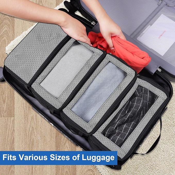 Suitcase Organizer, Travel Luggage Organizer Portable Hanging Travel Shelves Collapsible Hanging Packing Cubes for Carry on Suitcase
