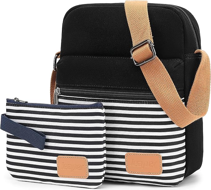 Leaper Girls Crossbody Purses for Kids 2 PCS Cross Body Bag Women Messenger Bag Girls Canvas Bag Cross Body Purse Set