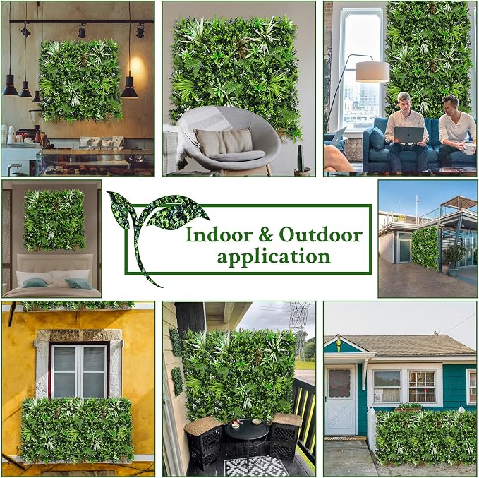 ODTORY Artificial Boxwood Topiary Hedges Panels: 20'' x 20'' 12P UV-Protected