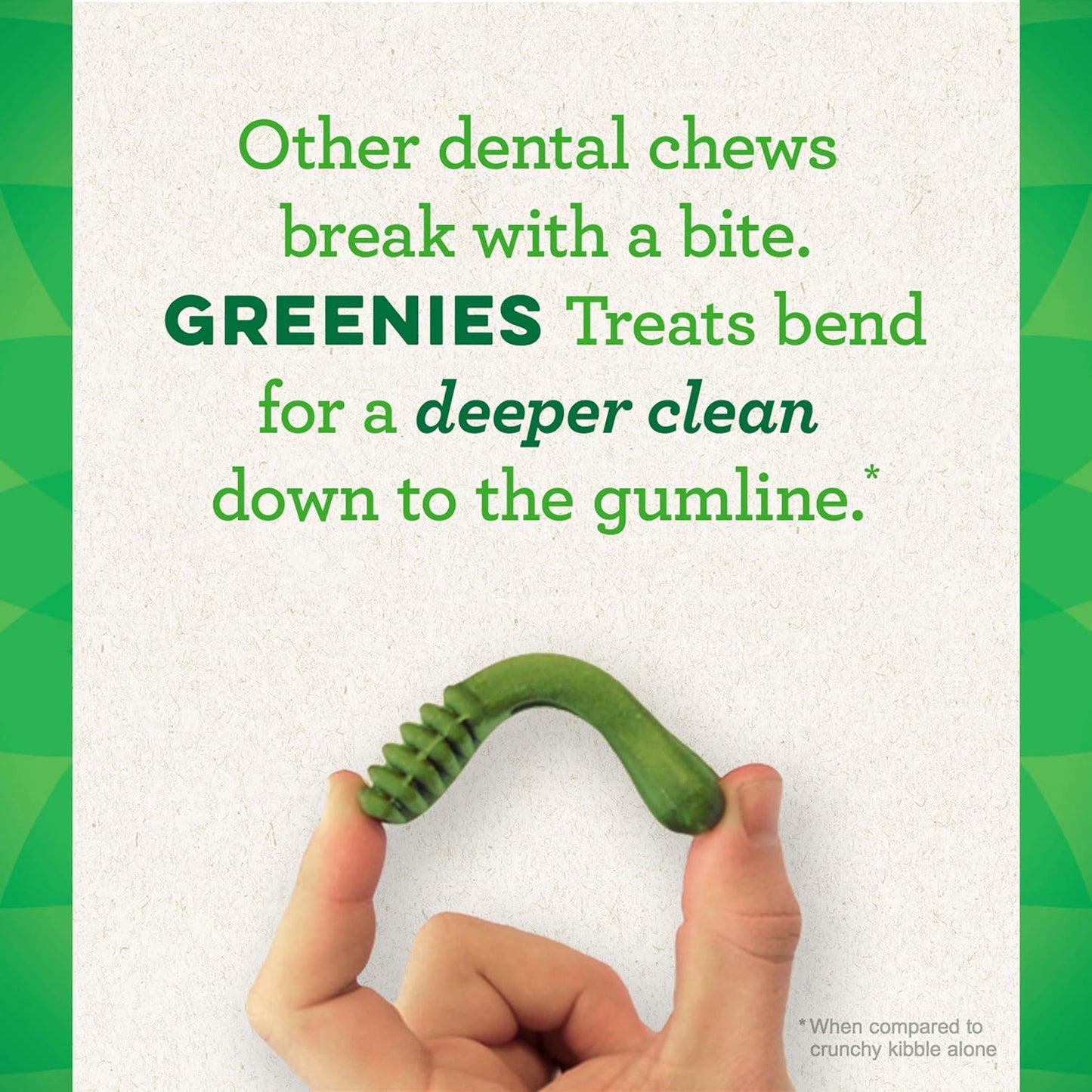 Greenies Original Teenie Natural Dental Care Dog Treats, 3 oz. Pack (11 Treats) (Pack of 2)