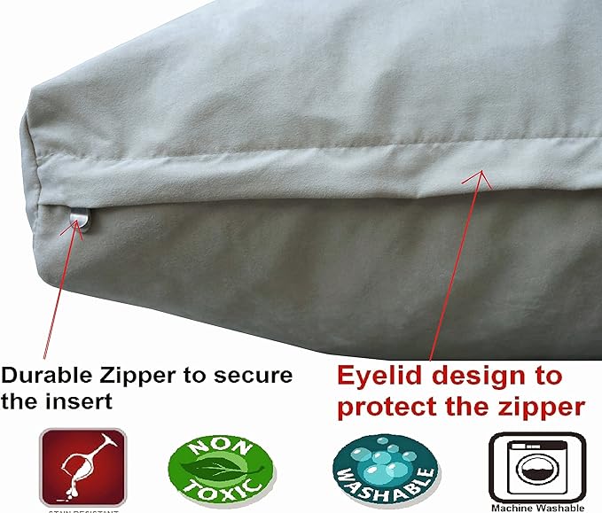 Dogbed4less Large Memory Foam Dog Bed for Medium Dogs, Orthopedic Comfort, Waterproof Liner and Suede Pet Bed Cover 41"X27" Pillow, Khaki