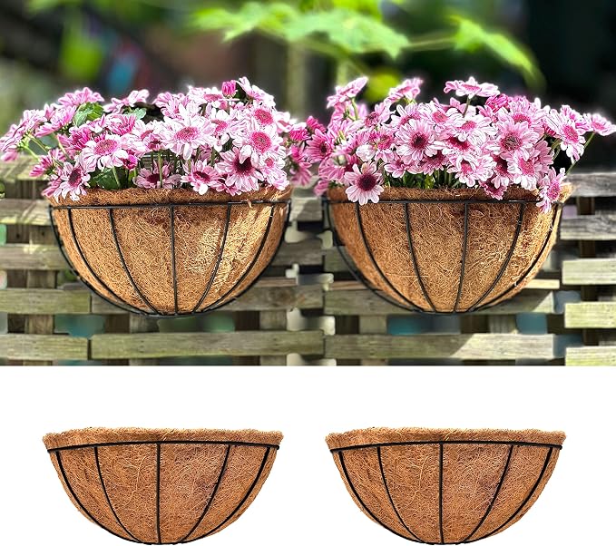 LaLaGreen Wall Hanging Planters, 2 Pack, 12 Inch Wall Mounted Flower Baskets
