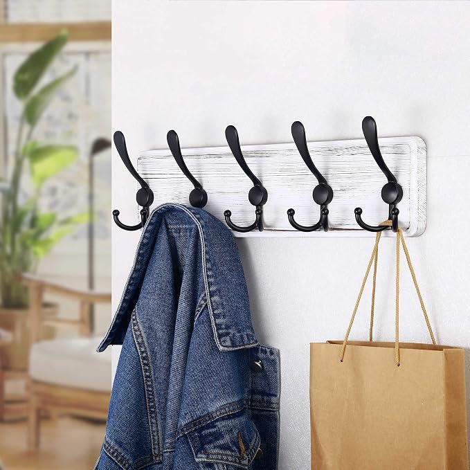 SKOLOO Rustic Wall Mounted Coat Rack, Wood Coat Rack Wall Mount