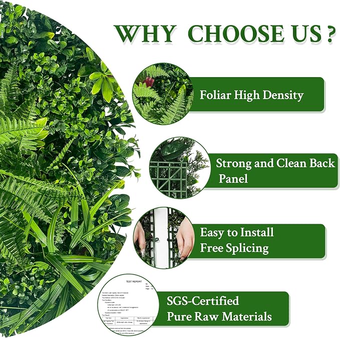 ODTORY Artificial Grass Wall Backdrop Panels Roll: 40X120 in UV-Anti Greenery