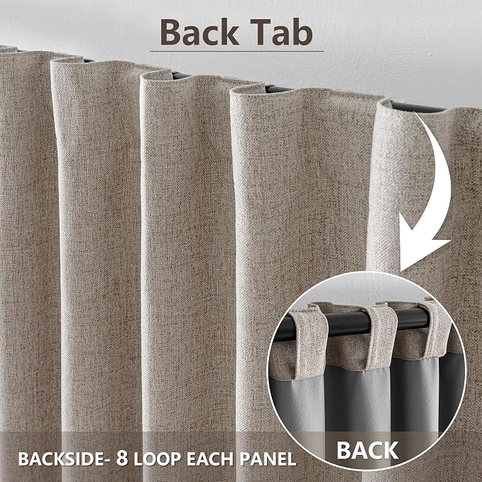 IGEMAEVE Linen Blackout Curtains