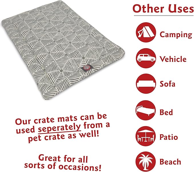 36" Charlie Metallic Crate Dog Bed Mat By Majestic Pet Products