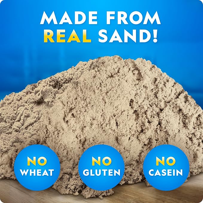 National Geographic Moon Sand 6 Lb. Sensory Play Set with Castle Molds | Blue, Purple & Natural Colors, 2 Lbs. Each, No-Mess Sensory Activity, Indoor Play, Moldable Texture, Creative Building