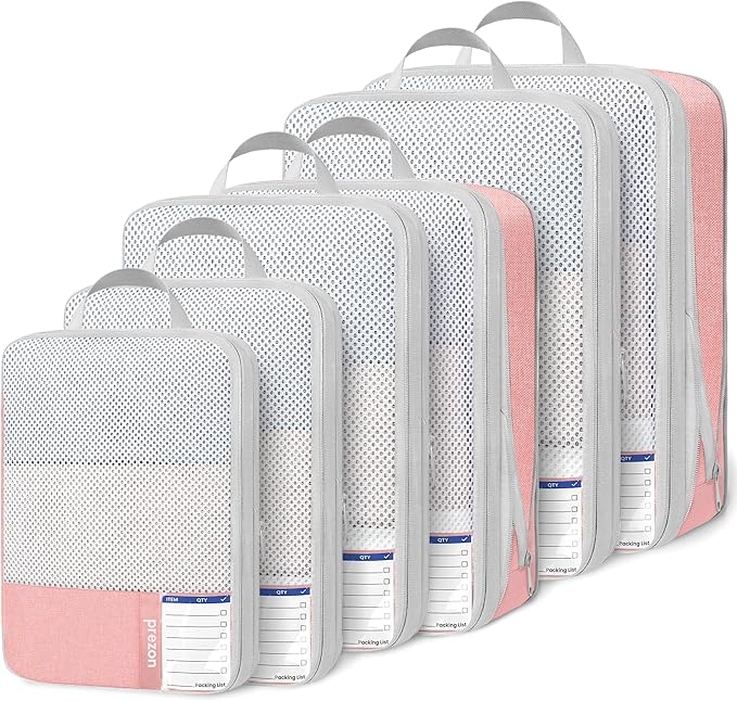 8 Set/6 Set/4 Set Compression Packing Cubes for Travel, Lightweight Vacation Travel Essentials, Travel Accessories for Suitcase Organizer Bags Set, Durable Luggage Organizer