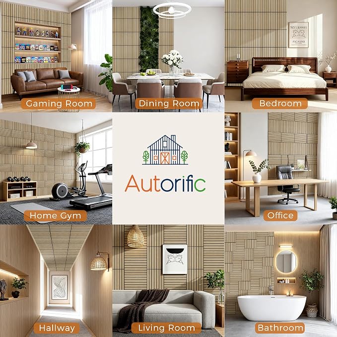 12 Pack PVC Wood Panels for Wall, 11.8 x 15.7 x 0.35 Inch Sound Absorbing Panels