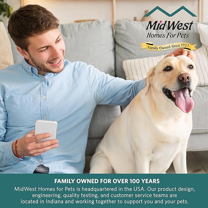 Midwest Homes for Pets 48-Inch New World Crate for Extra-Large Breeds, 90-110 lbs, Single Door Folding Dog Crate, Leak-Proof Tray & Secure Latch, Portable, Durable & Easy to Assemble