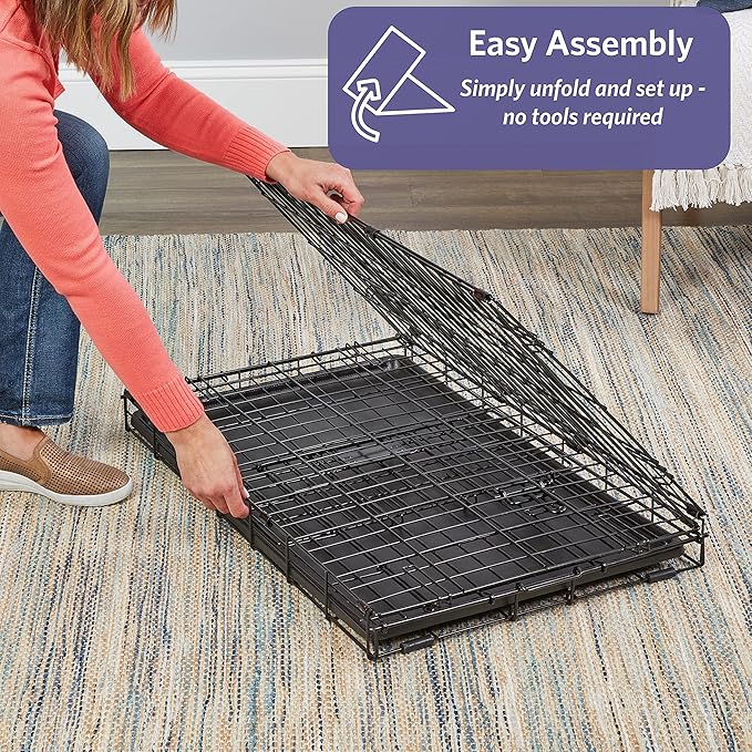 MidWest Homes for Pets 18-Inch iCrate for Tiny Breeds, Up to 10 lbs, Single Door Folding Dog Crate with Divider Panel, Leak-Proof Tray & Secure Latch, Portable, Durable & Easy to Assemble