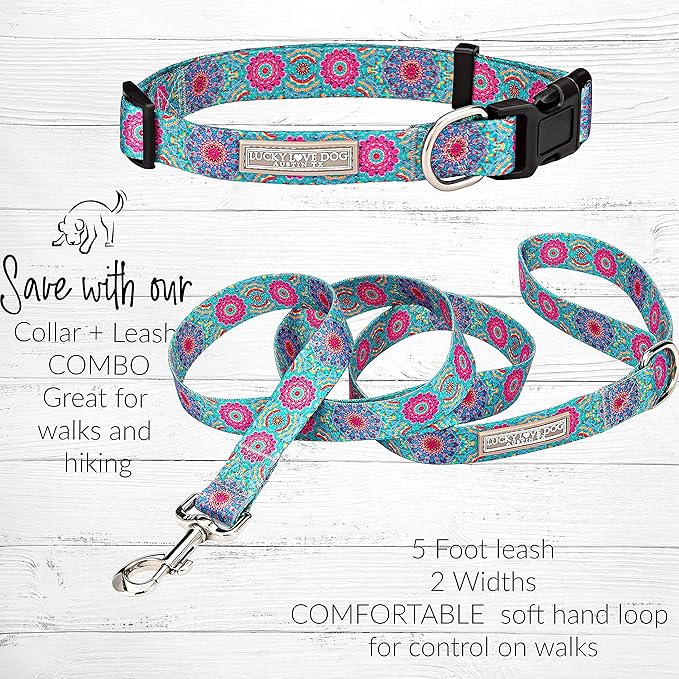 Lucky Love Dog - Adjustable Dog Collar with Easy Click Buckle for Small Dogs, Durable, & Comfortable for Male & Female Dogs, Pet Collar for Puppies & Adult Dogs - Clara, Small