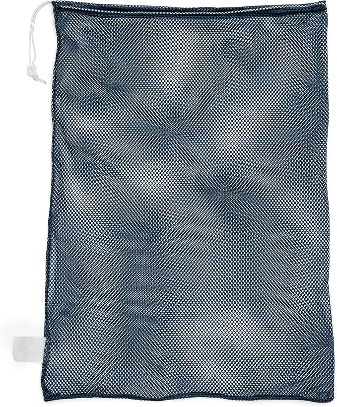 Champion Sports Mesh Equipment Bag – Heavy-Duty Nylon Drawstring Bag with Lock & ID Tag, Breathable Storage Sack for Balls, Swim Gear, Laundry & Toys, Multiple Sizes & Colors
