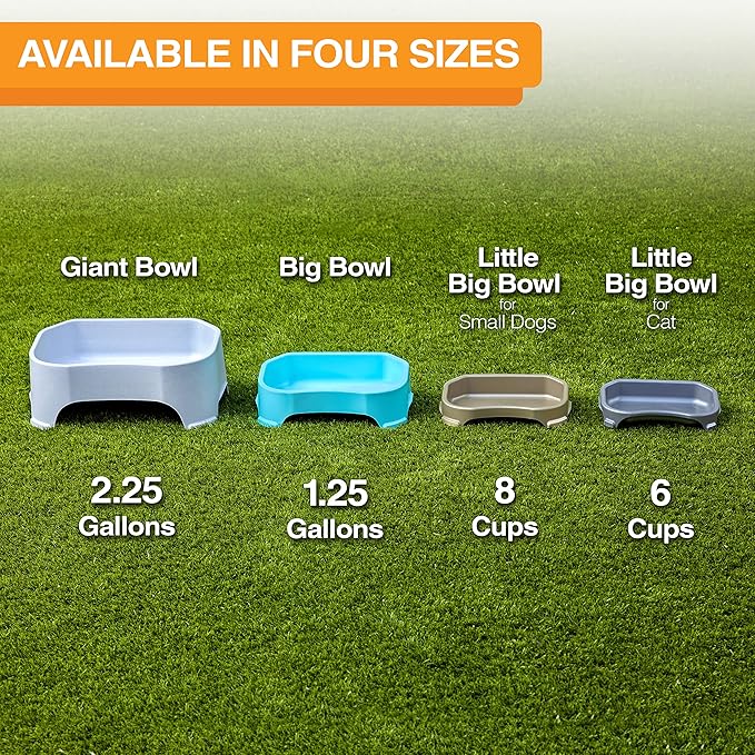 Neater Pet Brands Large Capacity Cat Bowls, Water Bowl for Cats, Reptiles, Chickens, Birds, & Small Animals, Cat Food Bowl (6 Cups), Indoor or Outdoor Water Trough & Feeder, Gunmetal Grey