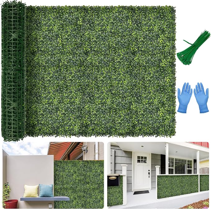 Artificial Boxwood Backdrop Roll: 48"x144" UV-Anti Greenery Faux Grass Hedge