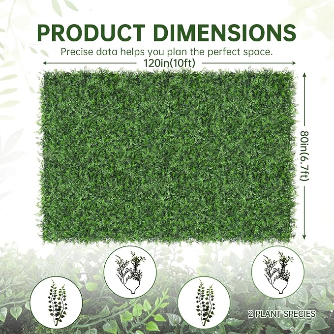 Artificial Green Wall Panels: 80"x120" Boxwood Hedge Green Wall Decor Backdrop