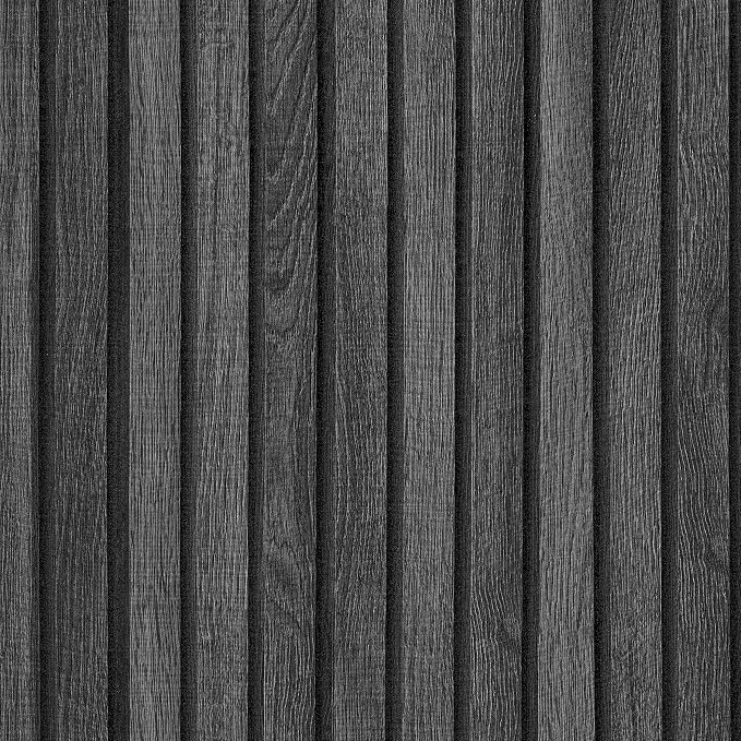VEELIKE Charcoal Black Wood Slat Peel and Stick Wallpaper 24''x118'' Modern