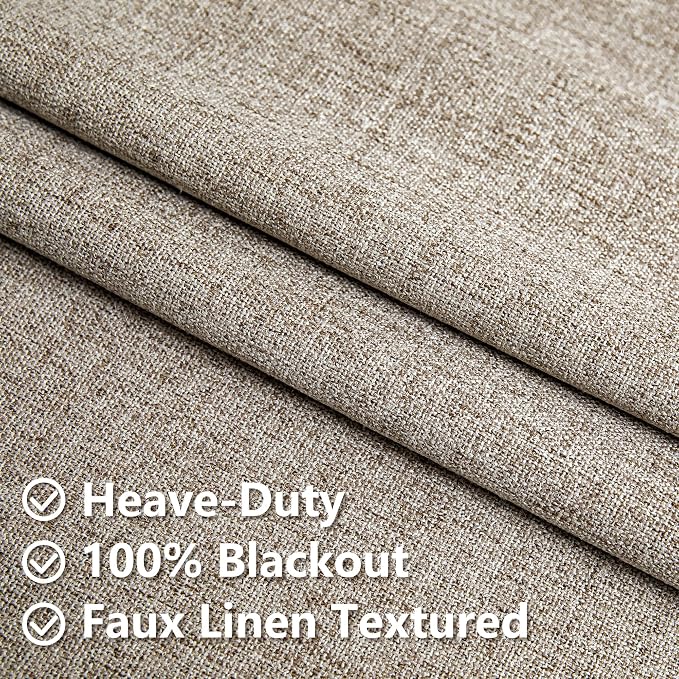 IGEMAEVE Linen Blackout Curtains