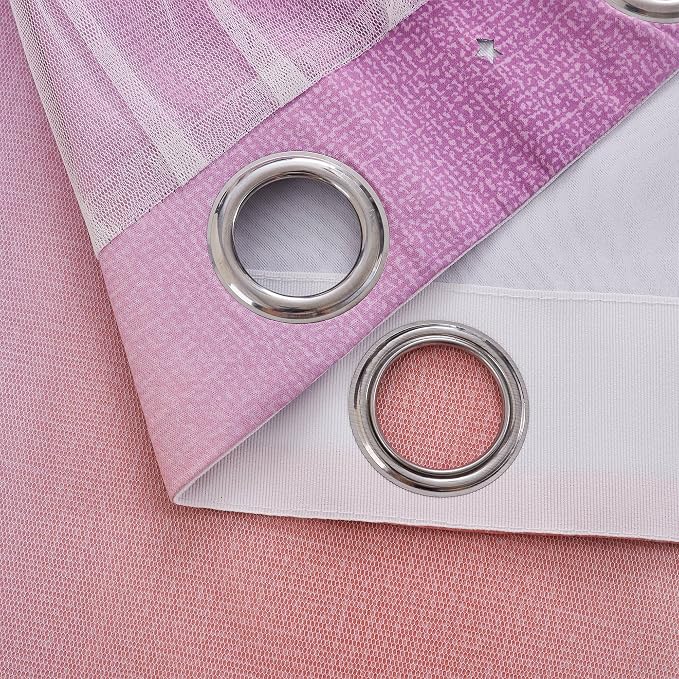 XiDi Pink Curtains for Bedroom Decor Blackout Curtains for Girl Room Rainbow