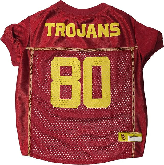 Pets First NCAA College USC Trojans Mesh Jersey for DOGS & CATS, XX-Large. Licensed Dog Jersey with your Favorite Football/Basketball College Team