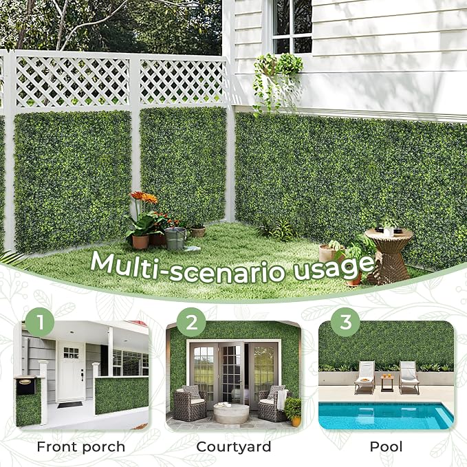 Artificial Boxwood Backdrop Roll: 48"x144" UV-Anti Greenery Faux Grass Hedge