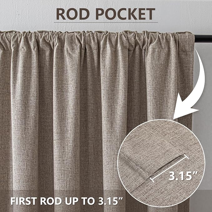 IGEMAEVE Linen Blackout Curtains