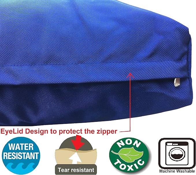 Dogbed4less XL Memory Foam Dog Bed for Medium to Large Dogs with Orthopedic Comfort, Waterproof Liner and Heavy Duty Nylon Cover 40X35 Pillow, Navy Blue